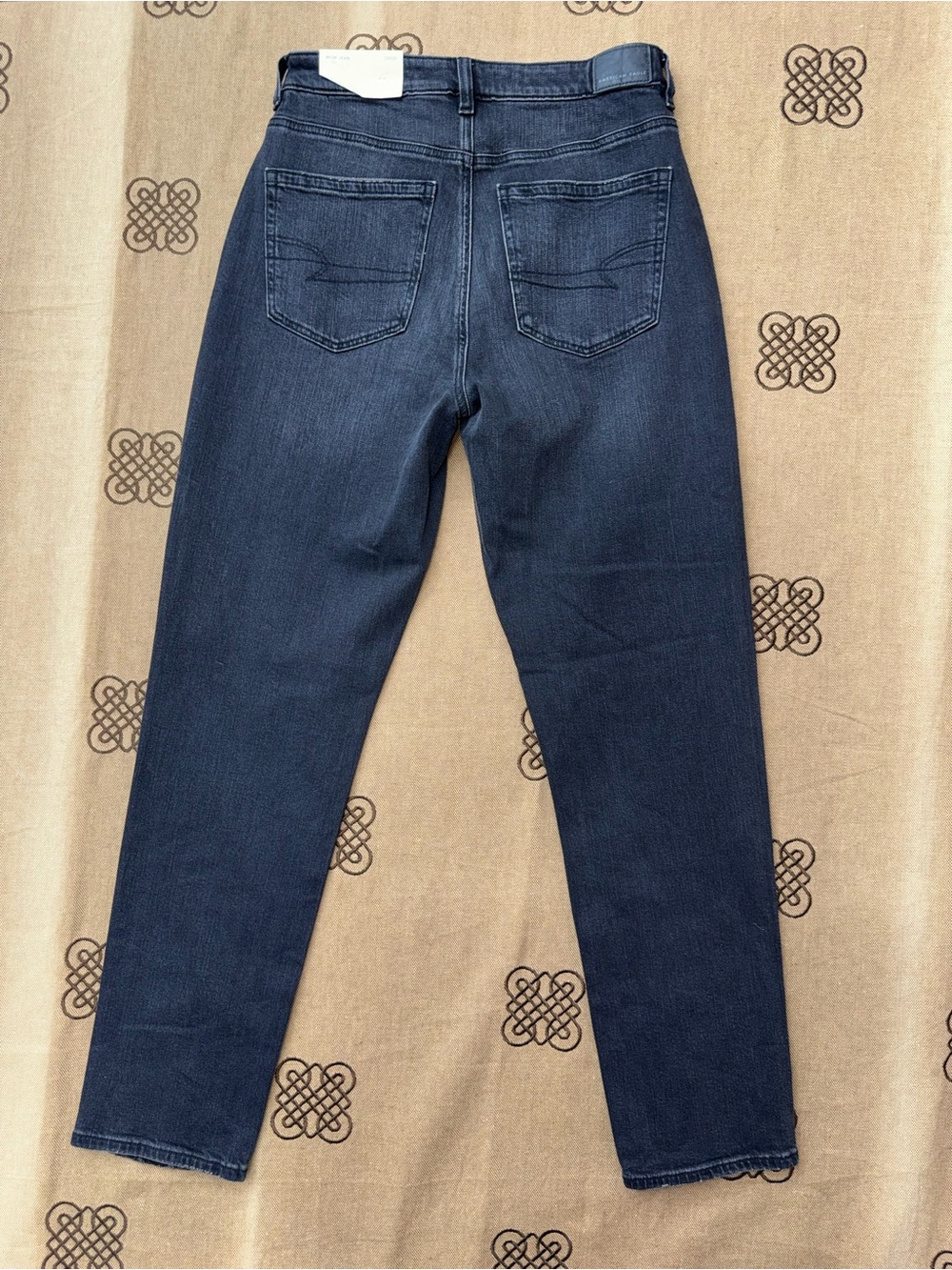 American Eagle Mom Jeans Womens Straight Leg 90s Washed Black Gray High Rise - Picture 10 of 16